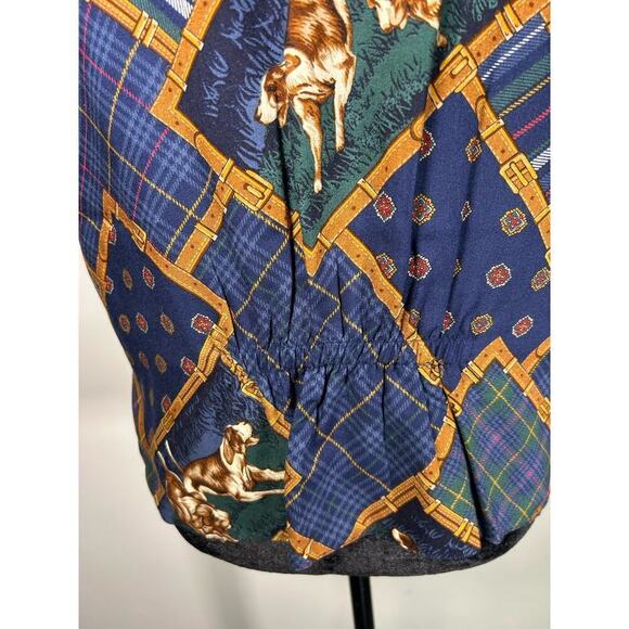 vintage 80's linen double sided print vest size M-L - Picture 10 of 11